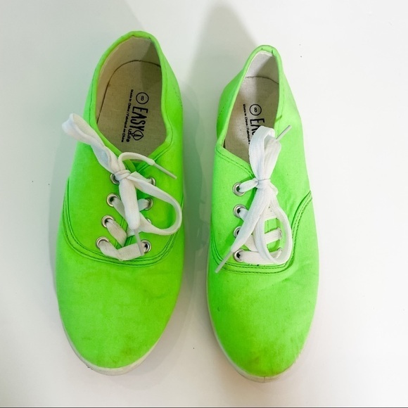 Neon Green/Yellow Lace up Sneaker - Picture 6 of 6